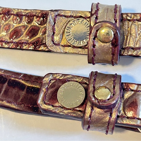 Brahmin handbag strap in croc-embossed leather Brown and Gold - Picture 14 of 14